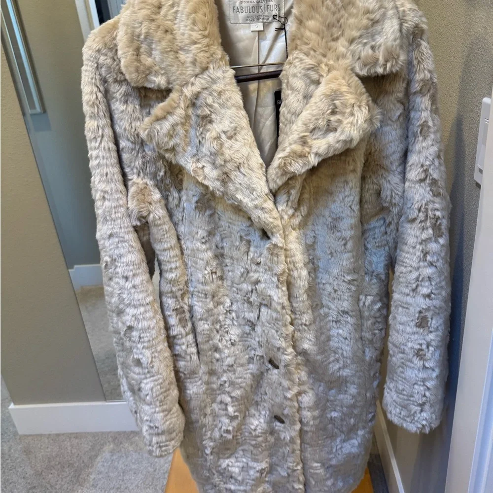Cream Faux Fur Coat - Picture 2 of 9